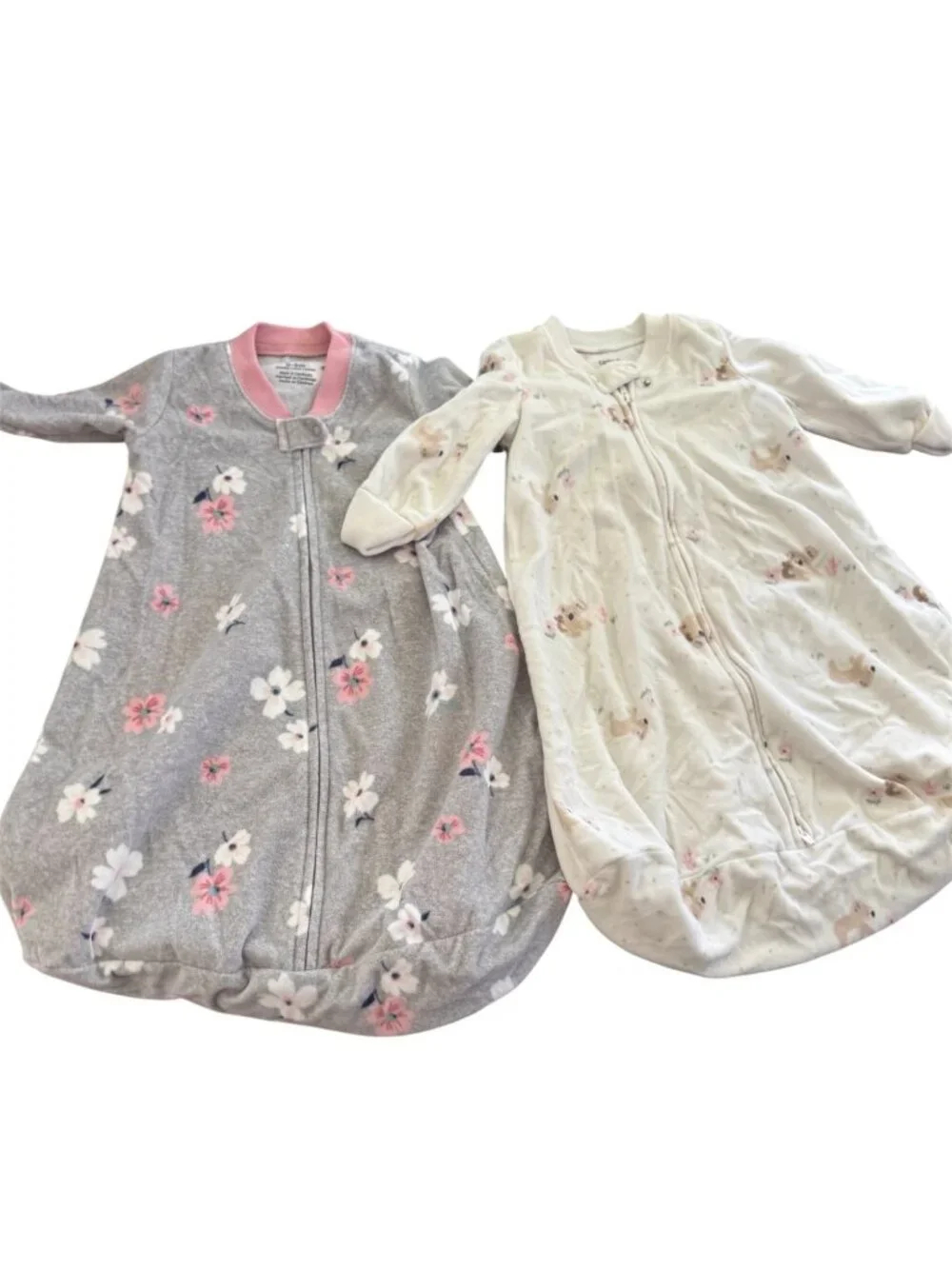 Carter’s Baby Sleep Sack Bundle 0-3 Months Floral & Woodland Animals Pink Gray